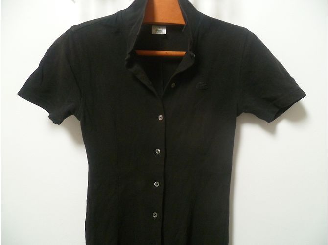 Vestido polo Lacoste negro de algodón - vista 4