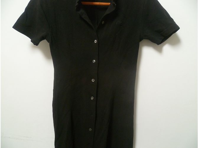 Vestido polo Lacoste negro de algodón - vista 7