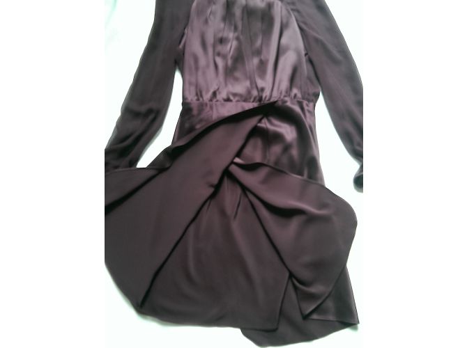 Vestido Gerard Darel em cetim de seda e chiffon - vista 11