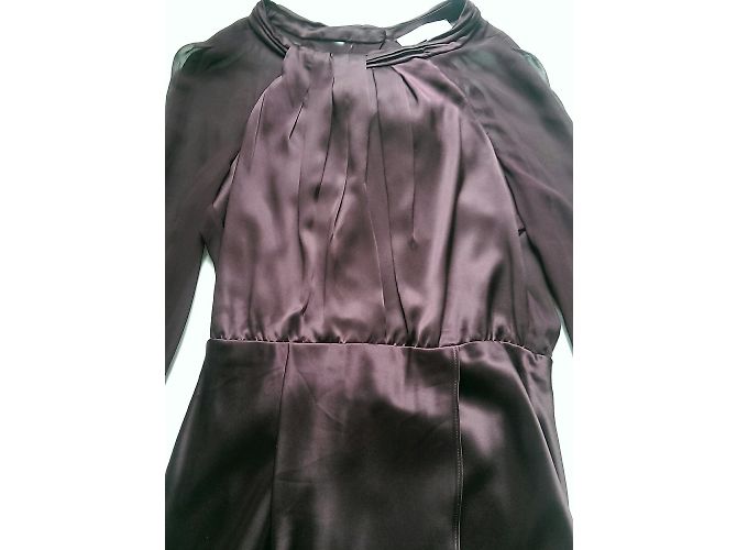 Vestido Gerard Darel em cetim de seda e chiffon - vista 12