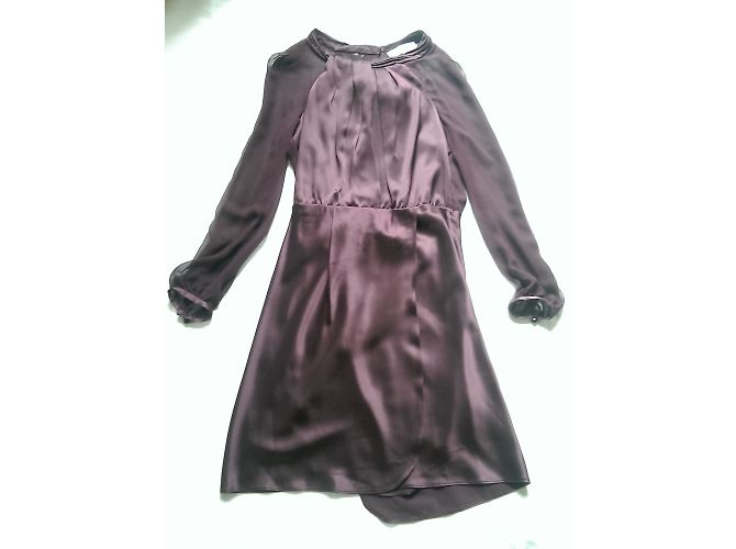 Vestido Gerard Darel em cetim de seda e chiffon - vista 3