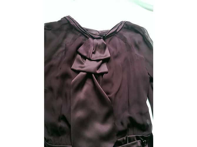 Vestido Gerard Darel em cetim de seda e chiffon - vista 6