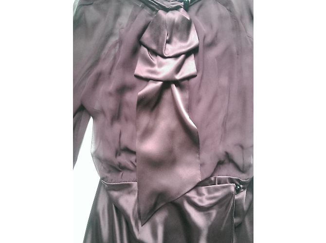 Vestido Gerard Darel em cetim de seda e chiffon - vista 9