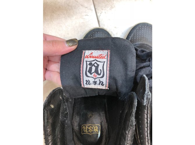 Sneaker con zeppa Ash in pelle nera Nero - vista 7