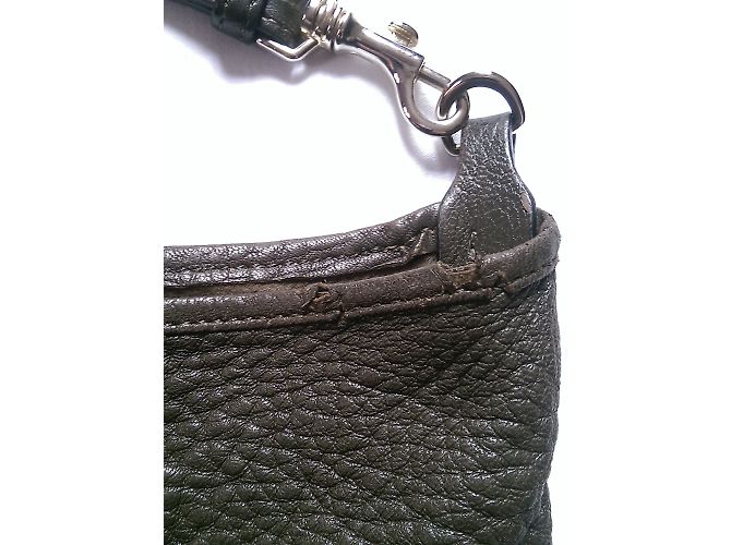 Grande borsa tote SéZane in pelle e scamosciata kaki nera Nero Cachi - vista 12