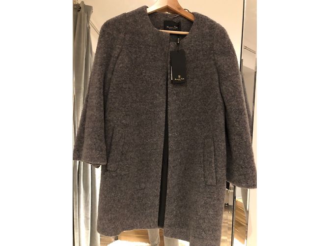 Massimo Dutti Grey soft wool blend open coat - view 4