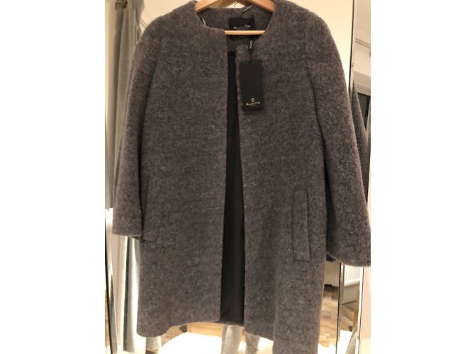 Massimo Dutti Grey soft wool blend open coat - view 6