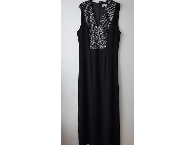 Gerard Darel Abendkleid lang mit schwarz weißen Pailletten - Ansicht 10