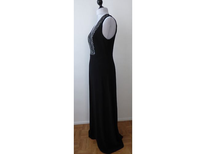 Gerard Darel Abendkleid lang mit schwarz weißen Pailletten - Ansicht 7