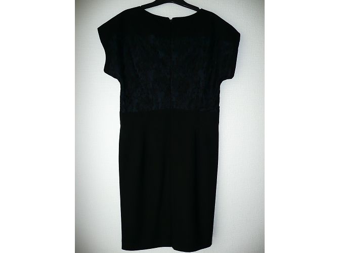 Gerard Darel Spitzenkleid Trägerlos Blau Satin Schwarz - Ansicht 4