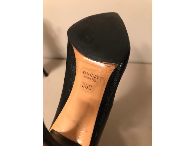 Botines Gucci de piel granulada negra Negro - vista 4