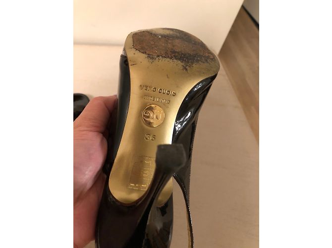 Décolleté Sandalo Dolce & Gabbana Vernice Nero - vista 3