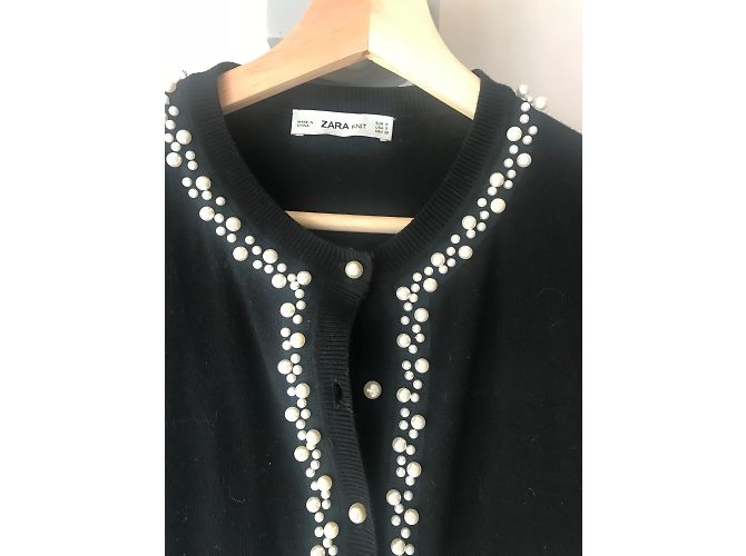 Zara Kleid und Perlen Weste Set Schwarz - Ansicht 2