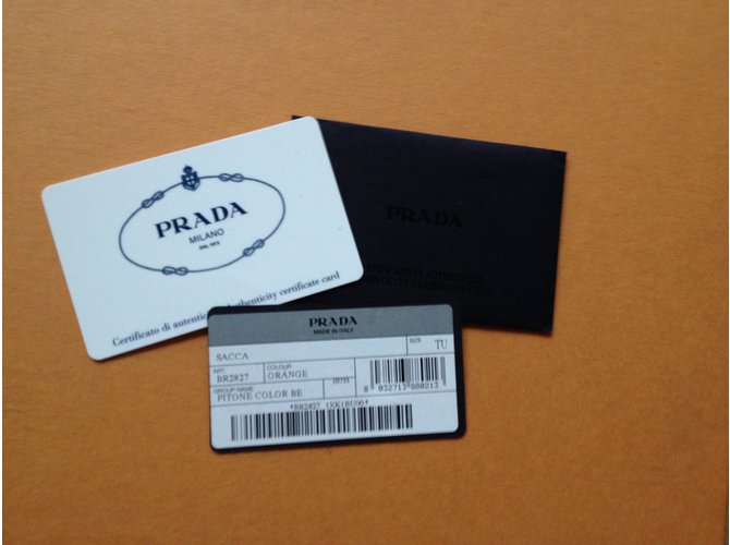 Clutch Prada in Pitone Arancione - vista 6
