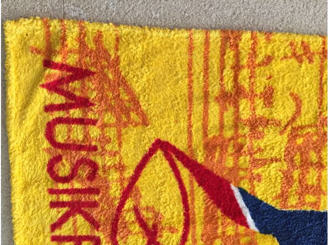 Autre Marque Grande serviette de plage en coton Musikfestspiele 1996 Prague Rouge Bleu Orange Jaune - vue 3