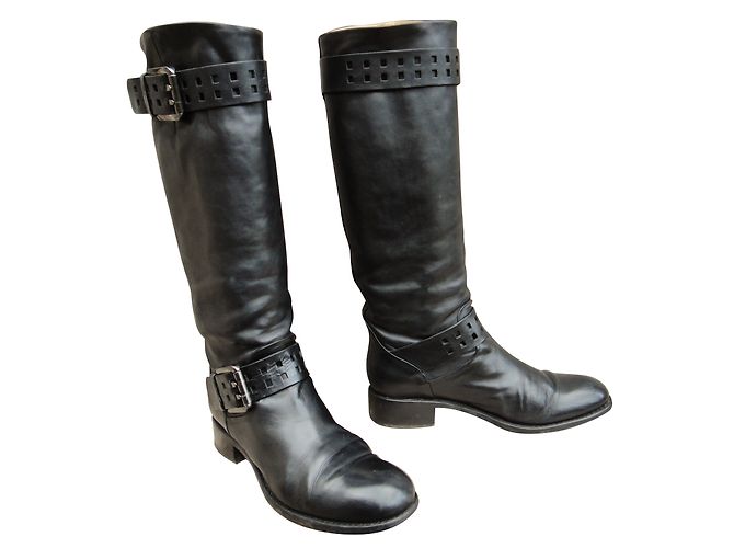 Free Lance Bone's 4 Gero Strap Lederstiefel Schwarz - Ansicht 2