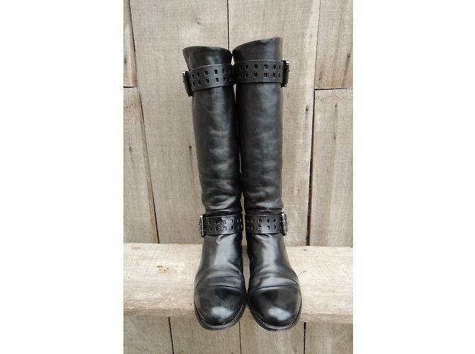 Free Lance Bone's 4 Gero Strap Lederstiefel Schwarz - Ansicht 4