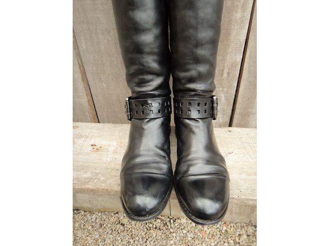 Free Lance Bone's 4 Gero Strap Lederstiefel Schwarz - Ansicht 5