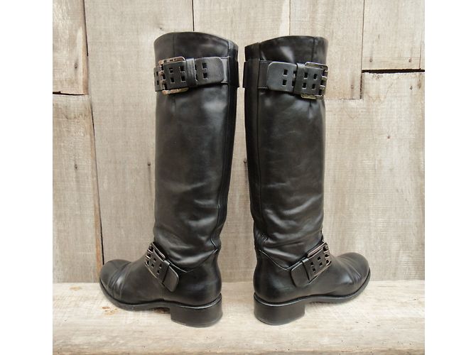 Free Lance Bone's 4 Gero Strap Lederstiefel Schwarz - Ansicht 6