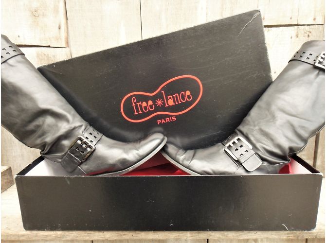 Free Lance Bone's 4 Gero Strap Lederstiefel Schwarz - Ansicht 8