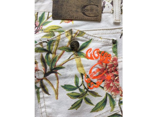 Just Cavalli Jeans de algodão floral - vista 3
