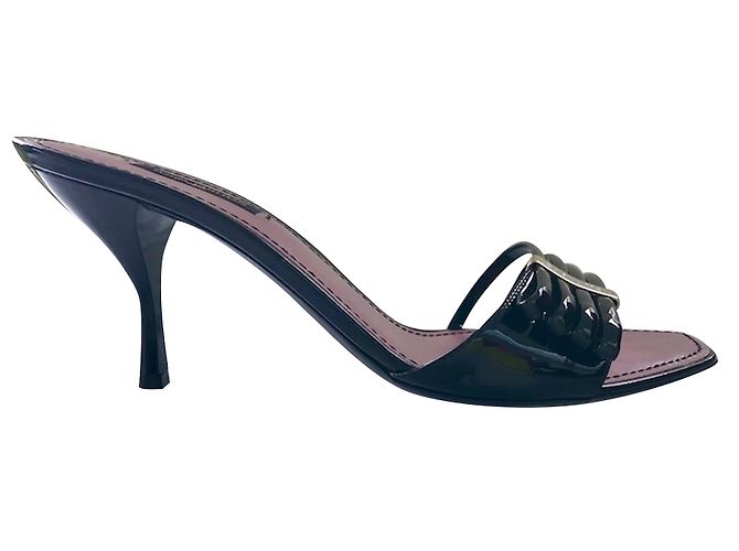 Mule Louis Vuitton in vernice nera Nero - vista 2