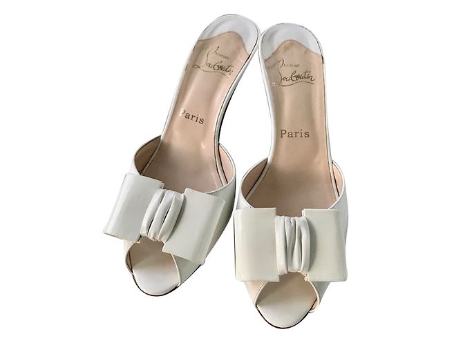 Mules Christian Louboutin in pelle bianca Bianco - vista 2
