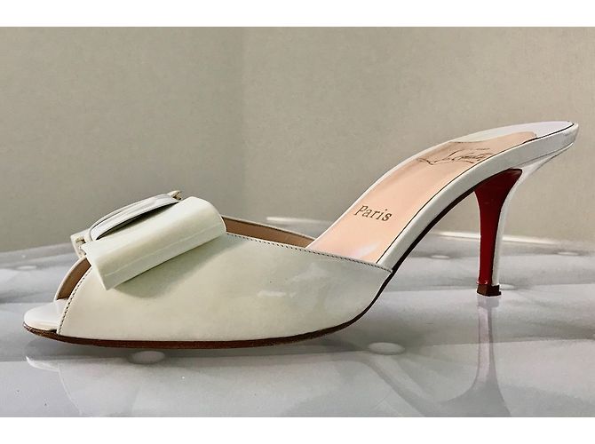 Mules Christian Louboutin in pelle bianca Bianco - vista 3
