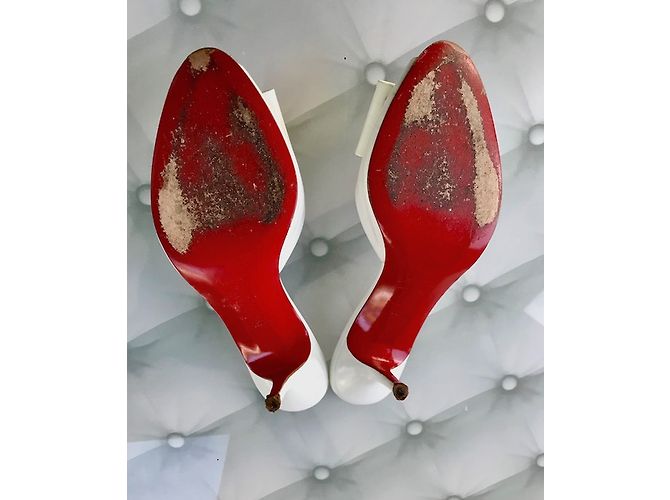 Mules Christian Louboutin in pelle bianca Bianco - vista 4