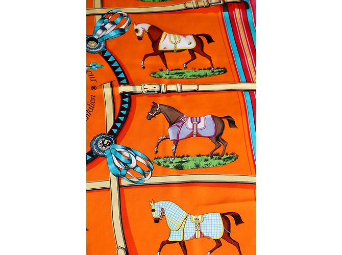 Hermès Lenços Laranja - vista 6