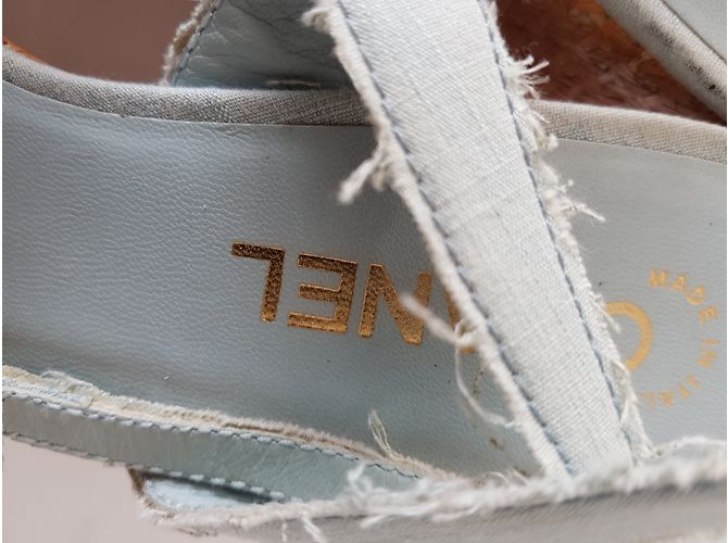 Chanel Mules compensées Bleu - vue 8
