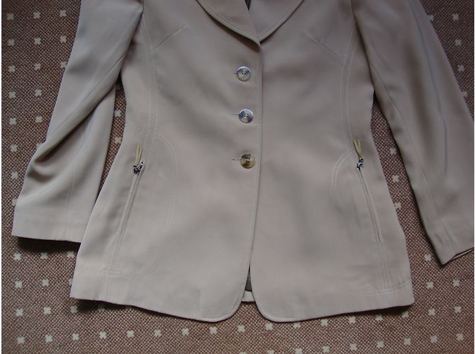 inconnue Jacke Beige mit Lederkragen Größe 3 - Ansicht 3