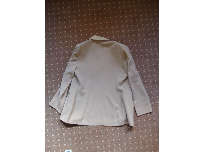 inconnue Jacke Beige mit Lederkragen Größe 3 - Ansicht 4