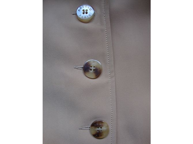 inconnue Jacke Beige mit Lederkragen Größe 3 - Ansicht 6