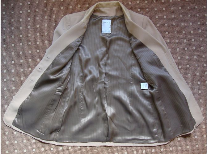 inconnue Jacke Beige mit Lederkragen Größe 3 - Ansicht 7