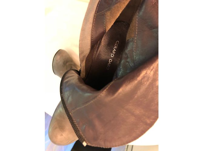 Botines de piel grises Gerard Darel tacón 10 cm - vista 5