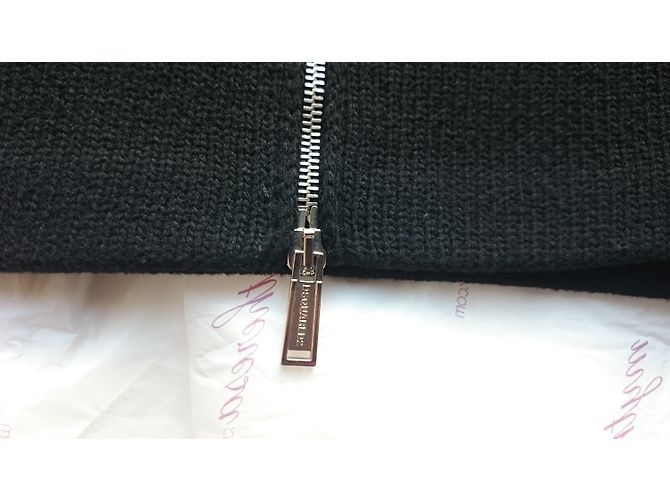 Pull Dsquared2 avec fermeture éclair noir laine - vue 3
