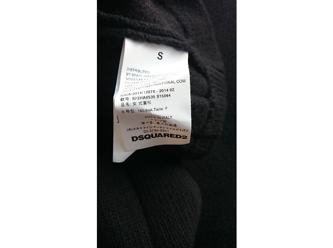 Pull Dsquared2 avec fermeture éclair noir laine - vue 5