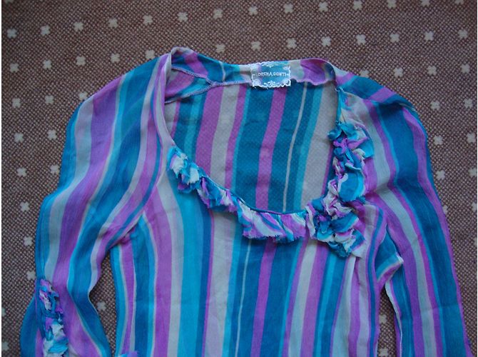 Autre Marque Camicetta tunica in seta LORENA CONTI a righe Multicolore - vista 2