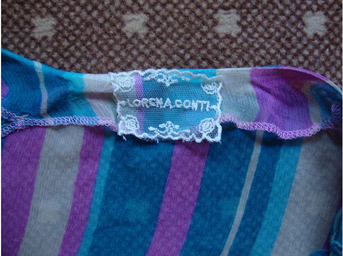 Autre Marque Camicetta tunica in seta LORENA CONTI a righe Multicolore - vista 3
