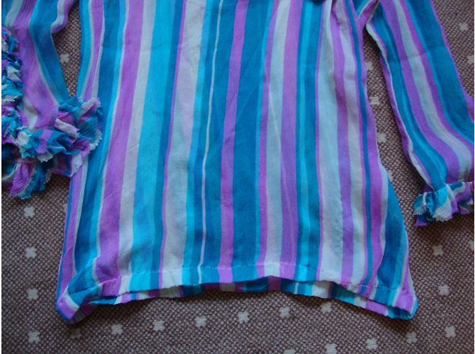 Autre Marque Camicetta tunica in seta LORENA CONTI a righe Multicolore - vista 5
