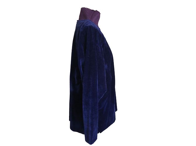 Autre Marque Top de terciopelo azul de manga mariposa - vista 2