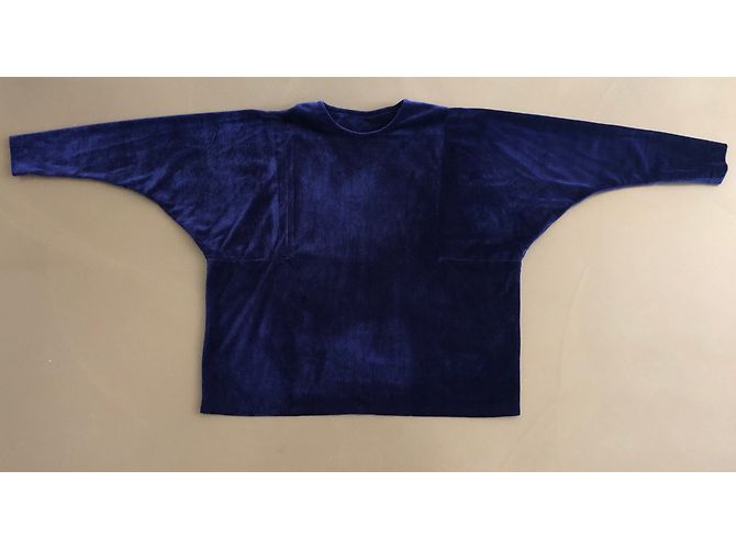 Autre Marque Top de terciopelo azul de manga mariposa - vista 3
