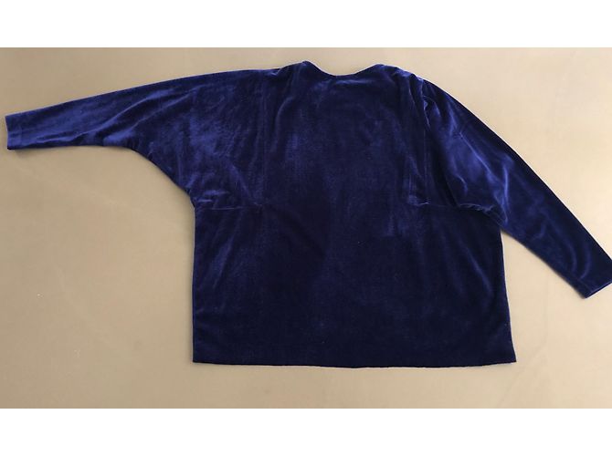 Autre Marque Top de terciopelo azul de manga mariposa - vista 4