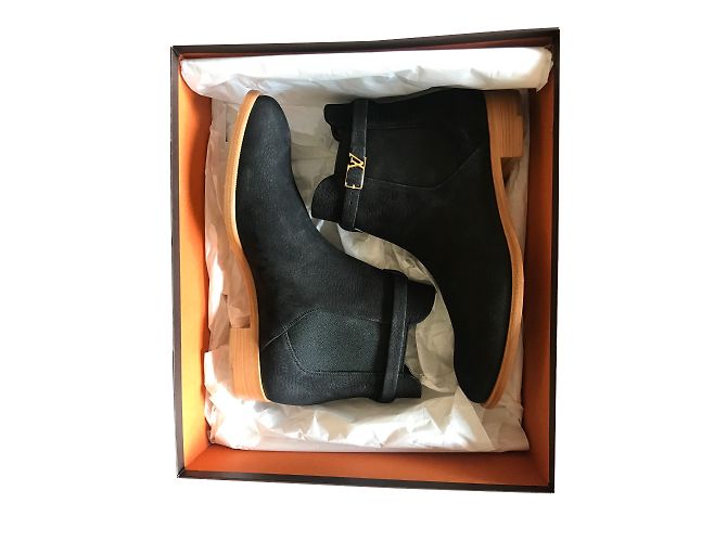 Stivaletti Louis Vuitton in pelle nera 40.5 Nero - vista 2