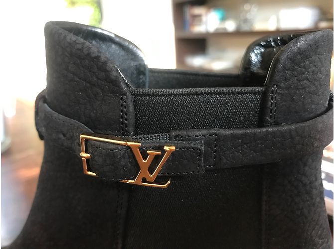 Stivaletti Louis Vuitton in pelle nera 40.5 Nero - vista 5
