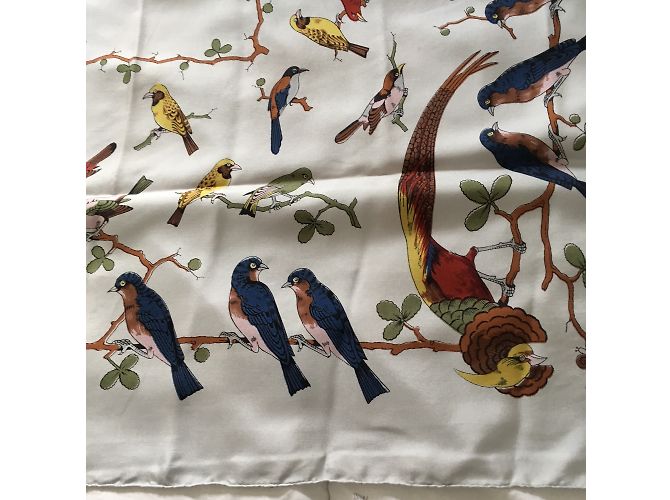 Hermès Sciarpe di seta "Les oiseaux sur un fil" Hugo GRYGKAR Multicolore - vista 4