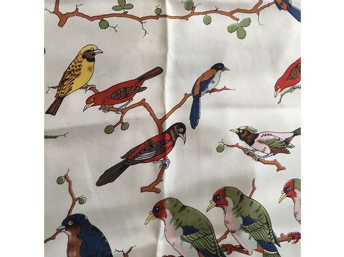 Hermès Sciarpe di seta "Les oiseaux sur un fil" Hugo GRYGKAR Multicolore - vista 5