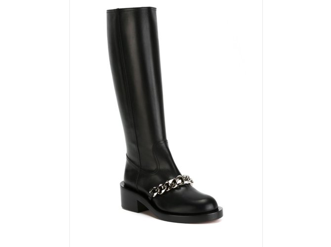 Givenchy Chain Lederstiefel Schwarz - Ansicht 2