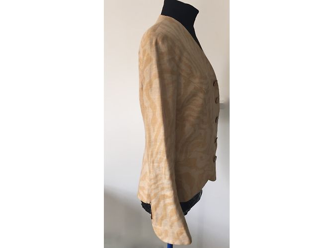 Autre Marque Francesco Ferri Jacke Beige Zebra-druck - Ansicht 3
